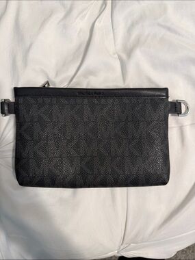Michael Kors Black Men's Toiletry Pouch with Signature Texture